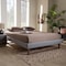 Baxton Studio Liliya Light Grey Upholstered Walnut Finished Full Size Platform Bed 156-9416 - alternate 8